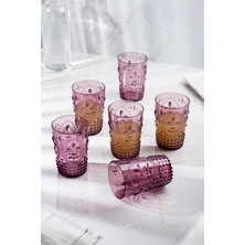 Akrilik Mürdüm 6'lı Kısa Bardak & Su Meşrubat Kahve Yanı Bardağı 400 ml ( Cam Değildir )