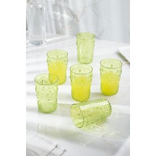 Akrilik Yeşil 6'lı Kısa Bardak & Su Meşrubat Kahve Yanı Bardağı 400 ml ( Cam Değildir )