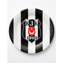 Beşiktaş Tasarımlı Bjk Kara Kartal Taraftar Karton Tabak (8 Adet)