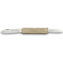 Renas Store 61804 Pirinç Işlemeli Sürmene Çakısı 5,5 / 3,5 cm - Çift Bıçaklı