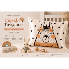 ICON SILK %100 Saf Ipek Çocuk Yastık Kılıfı (Çiçekli Tavşancık)