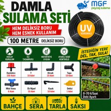 Mgf Plast 100 Mt. Damla Sulama Borusu Deliksiz Damlama Sulama Hortumu Hazır Aparatlı Seti Sistemi
