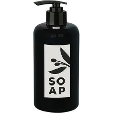 Renas Store Sıvı Sabunluk Yuvarlak Plastik  500 ml - Siyah