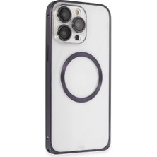 Renas Store Joko  Iphone 14 Pro Kılıf Metal Bumper Magneticsafe Kapak - Derin Mor