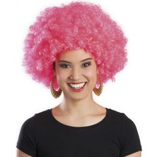 Renas Store Pembe Renk Kıvırcık Afro Bonus Peruk