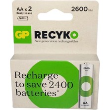 Renas Store Gp Recyko 2700MAH R6 Aa Sarjli Pil 2 Li̇