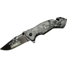 Renas Store 4 23 6 Swat Kurtarma / Kamp Çakı 20CM - Yarı Otomatik, Kemerlikli, Cam Kırma ve Ip Kesme Aparatlı