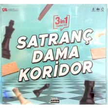 Özbience Çocuklar Için Eğlenceli 3'ü Bir Arada Satranç, Dama ve Koridor Oyunu