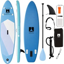 Rebuwo Şişme Sup Board Açık Mavi Stand Up Paddle Board 320*84*15 cm