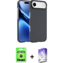 Pileli Store Pilelistore™ iPhone 17 Air Kılıf Doruk Serisi - Siyah Bilvis 5in1 3D Magic Cam Ekran Koruyucu + Raze Metal Kamera Lens - Mı