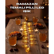 Renas Store Ramazan Işıkları Pilli Altın Fener Tasarımlı Dekoratif LED Aydınlatma