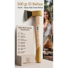 Renas Store Ahşap Saplı Kamp Baltası 500 Gr, Profesyonel Nacak, Kırılmaz Saplı Odun Kesme ve Yarma Baltası 7232