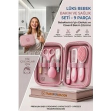 Renas Store Pembe 9 Parça Bebek Bakım Seti, Yenidoğan Hediye Sağlık Kiti (Tırnak Makası Ateş Ölçer) 723161