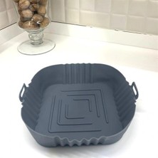 Renas Store Renkli Isıya Dayanıklı Yıkanılabilir Silikon Fırın  Airfryer Kare Model Pişirme Matı 20 cm (5047)