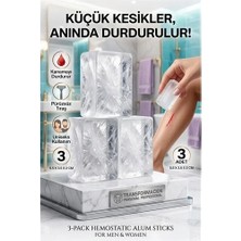 Renas Store 3'lü Paket Kan Durdurucu Kan Taşı | Tıraş ve Kesik Için Anında  Şap Taşı | Styptic Alum Blok 723125