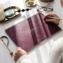 Renas Store Süresiz Haftalık Spiralli Masaüstü Planlayıcı 24X34 cm - Desk Planner Bordo