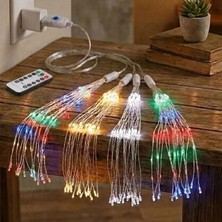 Renas Store 4’lü Açılır LED Işık Seti – 8 Farklı Işık Modlu, Kumandalı, USB Kablolu Renkli Dekoratif Fiber LED