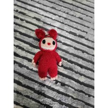 Patron Amigurimi El Örgüsü Labubu Anahtarlık 16CM