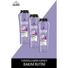 Belirtilmemiş GLISS Blonde Perfector Mor Şampuan 250 ml x 3 Adet Turunculaşma Karşıtı Mor Pigmentli Bakım