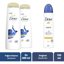 Belirtilmemiş Ultra Care Saç Bakım Şampuanı Yoğun Onarıcı 400 ml x 2 + Kadın Sprey Deodorant Original 150 ml