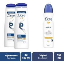 Belirtilmemiş Saç Bakım Şampuanı Yoğun Onarıcı 400 ml X2 + Kadın Sprey Deodorant Original 150 ml