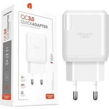 Trend Kapında Powerway QC3 Hızlı Şarj Adaptörü 18W Bakalit Malzeme ile Tüm Telefonlarla Uyumlu 3 Amper
