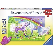 Renas Store Ravensburger Puzzle 2X24 Parça Gökkuşağı Atları Renkli 3+