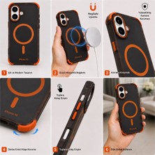 SS Trend Store iPhone 16 Uyumlu Magsafe Mıknatıslı Mat Kılıf Kamera Korumalı Darbe Emici Kılıf