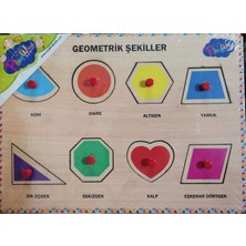 Özbience Eğitici Ahşap Geometrik Şekiller Seti Çocuklar Için Öğrenme Oyunu