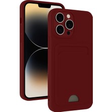 Svoria Store Apple iPhone 15 Pro Max Kılıf Kelvin Kartvizitli Silikon - Bordo