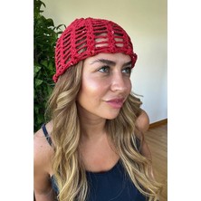 Picco Boutique El Örgüsü Pul Detaylı File Bere Şapka Yazlık Tığ Işi Kadın Aksesuar Bohem Plaj Tatil Festivali Crochet Beach Hat Summer