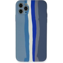 Renas Store Newface Iphone 11 Pro Kılıf Ebruli Lansman Silikon - Mavi-Gri