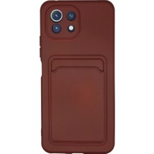 Svoria Store Xiaomi Mi 11 Kılıf Kelvin Kartvizitli Silikon - Bordo