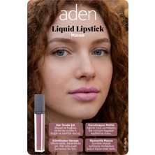 Aden Liquid Lipstick - Likit Ruj 34 Mauve(Eflatun)
