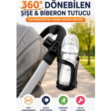Open City 360° Dönebilen Bebek Arabası Bisiklet Uyumlu Şişe Biberon Suluk Tutucu Evrensel Klipsli Aparat