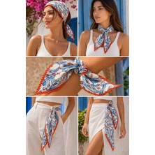 TR Paisley Desenli Pliseli Kare Fular