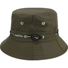Layfhex Erkek Kadın Unisex Safari Şapka Güneş Koruyucu Balıkçı Şapkası Outdoor Kamp Avcılık Trekking Yeşil