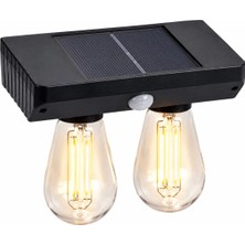 Runaway Sensörlü Solar Çift Başlıklı LED Ampul Lamba - Güneş Enerjili Aydınlatma