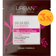 Urban Care Argan Oil & Keratin Duş Öncesi Saç Bakım Maskesi 50 ml - 3 Adet