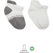 2'li Penye Sneakers Çorap 20105 Ekru Gri