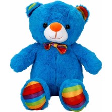 Oturan Kurdeleli Renkli Peluş Ayı 30 cm