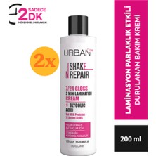Urban Care Shake N Repair 7/24 Glikolik Asit Gloss Laminasyon Parlaklık Etkili Saç Bakım Kremi 200 ml - 2 Adet