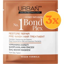 Urban Care No.1 Bond Plex Yıpranmış Saçlar için Duş Öncesi Saç Maskesi 50 ml - Vegan Formül 3 Parça