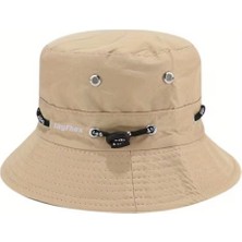 Layfhex Erkek Kadın Unisex Safari Şapka Güneş Koruyucu Balıkçı Şapkası Outdoor Kamp Avcılık Trekking Krem