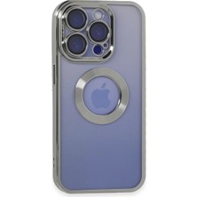 Apple iPhone 15 Pro Max Kılıf Slot Silikon - Gümüş