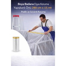 Yenilig Boya Badana Eşya Koruma Yapışkanlı Örtü 280 cm x 15 mt – Profesyonel Alan Koruma Çözümü Şeffaf