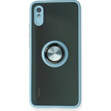 Xiaomi Redmi 9A Kılıf Montreal Yüzüklü Silikon Kapak - Buz Mavi