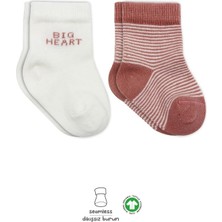 2'li Big Heart Penye Soket Çorap 10117 Pudra