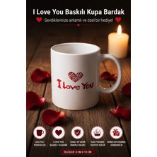 Yenilig I Love You Baskılı Kupa Bardak Romantik Hediyelik Porselen Kahve Kupası Beyaz