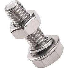 Labshop41 Akb M6X16MM Altıköşe (Altıgen,anahtar) Başlı Vida , Somun , Rondela ve Yaylı Pul  10 Takım  (RF145)